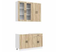 Favemtsl Set di 4 mobili da cucina Porto, in rovere Sonoma | Pratico pensile e mobile sottopensile con piedini regolabili per piccole cucine e sale da pranzo con molto spazio.