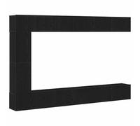 Favemtsl Set di mobili per TV sospesi, 9 pezzi, colore nero, effetto rovere | Parete da parete per soggiorno con ripiani regolabili e ante a cerniera per riporre i media in ordine.