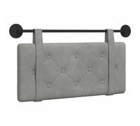 Favemtsl Testiera da parete in velluto grigio chiaro, 100 x 55 cm | Elegante cuscino da parete per camera da letto: morbido tessuto in velluto, design con bottoni e fissaggio salvaspazio per il