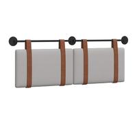 Favemtsl Testiera da parete, set di 2 pezzi, grigio nuvole, 150 x 55 cm | Testiera imbottita moderna per camera da letto e letto degli ospiti. Il montaggio a parete consente di risparmiare spazio sul