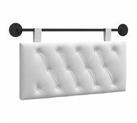 Favemtsl Testiera sospesa bianca imbottita da parete, 90 x 55 cm | Elegante cuscino imbottito con asta in metallo per camera da letto e sala da pranzo. Design salvaspazio senza contatto con il