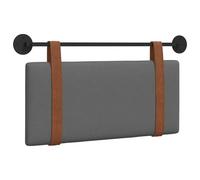 Favemtsl Testiera sospesa grigio scuro, cuscino da parete, 100 x 55 cm | Cuscino imbottito da parete per camera da letto: schienale salvaspazio in ecopelle PU con robusto gancio in metallo.