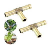 Favengo 2 Pezzi Raccordo per Tubi a 3 Vie a Forma di T 8MM Connettore per Tubo Flessibile del Carburante a 3 Vie Raccordi a T in Ottone Connettore in Ottone a 3 Vie per Gas Carburante Acqua Gasolio