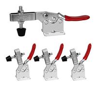 Favengo 4 Pezzi Morsetto a Levetta GH-201-B in Metallo, Morsetto a Leva Orizzontale a Sgancio Rapido 90 kg, Attrezzo Manuale Toggle Clamp per Attrezzi Pesanti