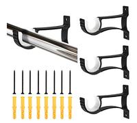 FAVENGO 4 Pezzi Supporti per Bastoni Tende Staffe da Soffitto per Tende Staffa per Montaggio a Soffitto Supporto in Lega di Alluminio con Viti e Tubo di Espansione per Fori di Diametro 25 mm