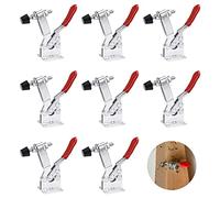 Favengo 8 Pezzi Toggle Morsetto Morsetti a Ginocchiera Morsetto a Leva a Sgancio Rapido GH-201-B 90kg Morsetto a Levetta in Metallo con Manico di Gomma per Macchinari Lavorazione del Legno Saldatura
