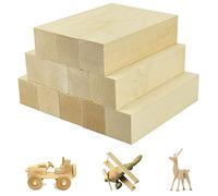 Favengo Blocchi per Intaglio in Legno Naturale - 12 Pezzi, Tiglio, 10*2,5*2,5cm