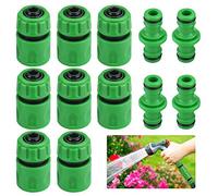 Favengo Set Connettore per Tubi da Giardino in Plastica 8 Connettori Rapidi per Tubo Flessibile da 1/2" e 4 Connettori Maschio Doppio Irrigazione Raccordo Rapido Tubo per Irrigazione Tubo da Giardino