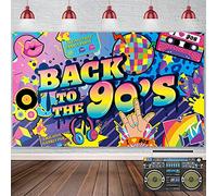 Favengo Striscione per Decorazioni Feste Anni '90 - Banner a Tema 185 * 110cm per Decorazione Murale Festa Ritorno Agli Anni '90