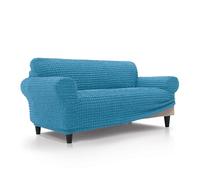 FAVERTI® Copridivano 2 posti super elastico da 140 a 180 cm | modello BUFALI | blu chiaro | copridivano ideale per qualsiasi forma di divano | protezione di qualità in tessuto jacquard 3D tatto cotone