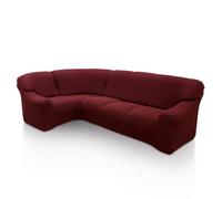 FAVERTI Copridivano angolare elasticizzato | Copridivano angolare da 3,4 a 5,4 metri | Modello NOVELE | Bordeaux | Protezione di qualità in tessuto jacquard in cotone