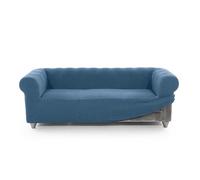 FAVERTI Copridivano Chester 3 posti da 180 a 230 cm | Modello NOVELE | Celeste | Copridivano Chester di qualità in tessuto jacquard tatto cotone