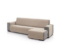 FAVERTI® Copridivano con chaise longue, bracciolo destro 240 (vista frontale) | modello PEGO | Beige | ciniglia extra morbida, protezione per chaise longue di qualità realizzata in Spagna con