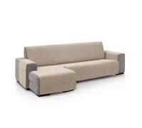 FAVERTI® Copridivano con chaise longue, bracciolo destro 240 (vista frontale) | modello PEGO | Beige | ciniglia extra morbida, protezione per chaise longue di qualità realizzata in Spagna con