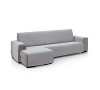 FAVERTI® Copridivano con chaise longue, bracciolo destro 240 (vista frontale) | modello PEGO | grigio chiaro | ciniglia extra morbida, protezione per chaise di qualità realizzata in Spagna con