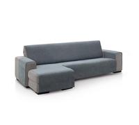FAVERTI® Copridivano con chaise longue, bracciolo destro 240 (vista frontale) | modello PEGO | grigio scuro | ciniglia extra morbida, protezione per chaise di qualità realizzata in Spagna con