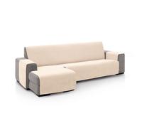 FAVERTI® Copridivano con chaise longue, bracciolo destro 240 (vista frontale) | modello PEGO | naturale | ciniglia extra morbida, protezione per chaise longue di qualità realizzata in Spagna con