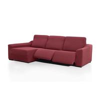 FAVERTI Copridivano con chaise longue, super elastico, con braccio lungo sinistro (vista frontale) a due piedi | modello Nova | Fucsia scuro | Protezione di qualità in tessuto jacquard al tatto di