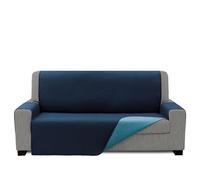 FAVERTI® Copridivano imbottito 2 posti - 120 cm (seduta) | modello Requena, blu marino - turchese reversibile | protezione compatibile con divani relax e paraorecchie | tela lavabile, prodotto in