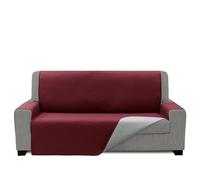 FAVERTI® Copridivano imbottito a 3 posti - 170 cm (seduta) | modello Requena, rosso, grigio chiaro reversibile | protezione compatibile con divani relax e paraorecchie | tela lavabile, prodotto in