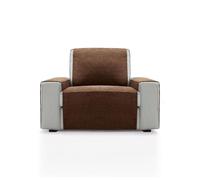 FAVERTI® Copripoltrona 1 posto o poltrona Relax da 55 cm | modello PEGO | marrone | ciniglia extra morbida al tatto, proteggi poltrona di qualità realizzata in Spagna con materiale riciclato