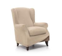 FAVERTI® Fodera elastica per poltrona da 70 a 100 cm | Modello Reale | Beige | Fodera regolabile per poltrona paraorecchie universale | Protezione di qualità in tessuto jacquard al tatto di cotone