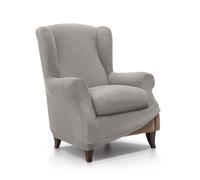 FAVERTI® Fodera elastica per poltrona da 70 a 100 cm | modello reale | grigio chiaro | fodera regolabile per poltrona paraorecchie universale | protezione di qualità in tessuto jacquard al tatto di