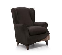 FAVERTI® Fodera elastica per poltrona da 70 a 100 cm | modello reale | marrone | fodera regolabile per poltrona paraorecchie universale | protezione di qualità in tessuto jacquard al tatto di cotone