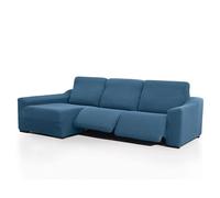 FAVERTI Fodera per chaise longue, braccio lungo sinistro (vista frontale) a due piedi | modello Nova | Fodera per chaise longue super regolabile Celeste | Protezione di qualità tessuto jacquard in