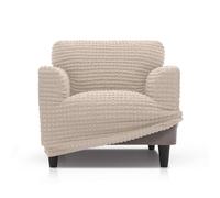 FAVERTI® Fodera per poltrona super elastica universale da 70 a 110 cm | modello BUFALI | Beige | Fodera ideale per qualsiasi forma di poltrona | Protezione di qualità in tessuto jacquard 3D al tatto