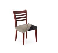 FAVERTI Fodera per sedia da sala da pranzo senza schienale | Confezione da 2 pezzi | Modello Novele, fodera super elastica per sedia in lino, protezione di qualità, tessuto jacquard al tatto di cotone