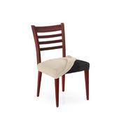 FAVERTI Fodera per sedia da sala da pranzo senza schienale | Confezione da 2 pezzi | Modello Novele, super elastico, per sedie beige, protezione di qualità, tessuto jacquard in cotone