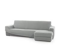 FAVERTI® Fodera super elastica con chaise longue, braccio corto destro (vista frontale) | modello NOVELE | grigio chiaro | protezione di qualità in tessuto jacquard tatto cotone