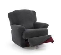 FAVERTI® Fodera super elastica per poltrona Relax da 70 a 90 cm | Modello NOVELE | Grigio scuro | Fodera per poltrona reclinabile piedi separati | Protezione di qualità in tessuto jacquard in cotone