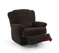 FAVERTI® Fodera super elastica per poltrona Relax da 70 a 90 cm | Modello Novelle | Marrone | Fodera per poltrona reclinabile piedi separati | Protezione di qualità in tessuto jacquard al tatto di