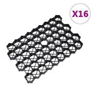 Favi a nido d'ape, 16 pezzi, nero, 60 x 40 x 3 cm, in plastica, robusti e durevoli per giardino, terrazza o balcone. Facile posa, ideale per il fissaggio di prati