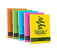 Favini A200704 Schizza e Strappa Favini, 21x29.7 cm, 55 g/Mq, 150 Fogli, colore assortiti