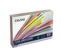 Favini A33X244 Prisma Colorissimi 240 cartoncini monoruvidi assortiti in 15 colori 220gr dimensioni 25x35 cm Made in Italy