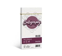 Favini A570424 Calligraphy Millerighe 25 buste colore Bianco 100 gr/m2 formato 11x22 cm ideali per Inviti Partecipazioni Annunci Made in Italy