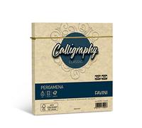 Favini A572078 Calligraphy Pergamena confezione 25 buste colore Crema 90 gr/m2 formato 17x17 cm ideali per Inviti Partecipazioni Annunci Made in Italy