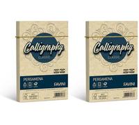 Favini A572207 Calligraphy Pergamena Liscio, 25 Pezzi, 12 x 18 cm, crema (Confezione da 2)