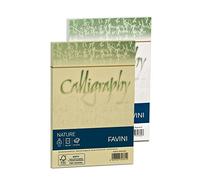 Favini A57N107 Calligraphy Nature 25 buste colore Oliva 120 gr/m2 formato 12x18 cm ideali per Inviti Partecipazioni Diplomi Menù Made in Italy
