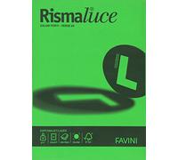 carta colorata favini rismaluce colori forti 90 g/m² a4 verde 60 - risma da 300 fogli - a66d304