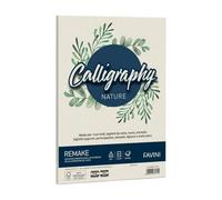 Favini A690564 Calligraphy Nature Remake colore Perla 50 cartoncini da 250 gr/m2 formato A4 21x29,7 cm ideali per Inviti Partecipazioni Diplomi Menù Made in Italy