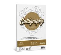 Favini A690614 Calligraphy Lino colore Bianco 50 cartoncini da 200 gr/m2 formato A4 21x29,7 cm ideali per Inviti Partecipazioni Diplomi Menù Made in Italy