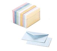 Favini - Opalina Nuvola Colori Tenui 4 - Conf. 100 buste + 100 cartoncini 20 Bianco - 20 Giallo - 20 Azzurro - 20 Rosa - 20 Verde Misura 4