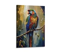 FAVIRXPYU Quadro su tela con pittura ad olio su un ramo con animali, decorazione moderna per la camera da letto, 30 x 45 cm