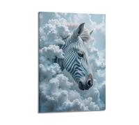 FAVIRXPYU Stampa artistica da parete su tela, motivo: zebrato tra le nuvole e il mare, decorazione moderna per la camera da letto, 60 x 90 cm