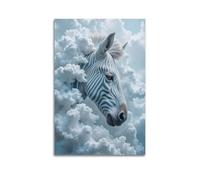 FAVIRXPYU Stampa artistica da parete su tela, motivo: zebrato tra le nuvole e il mare, decorazione moderna per la camera da letto, 30 x 45 cm