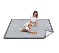 Favodormir Tappeto per Gattonamento 150x180x3cm Neonato con Fondo Antiscivolo, Morbido per Camera e Soggiorno, Coperta di Gioco per Box, Base Morbida Bambini, Grigio chiaro